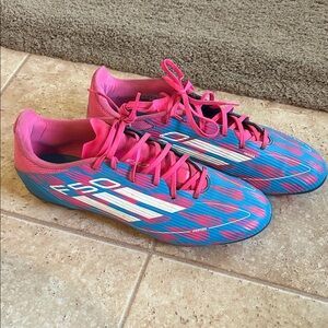Adidas Vibrant Pink and Blue Cleats
